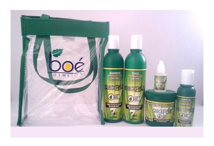 Crece Pelo Boe Combo Gift Bag Shampoo 13.2 Leave In Hair Treatment 8 oz Shine Drops Growth