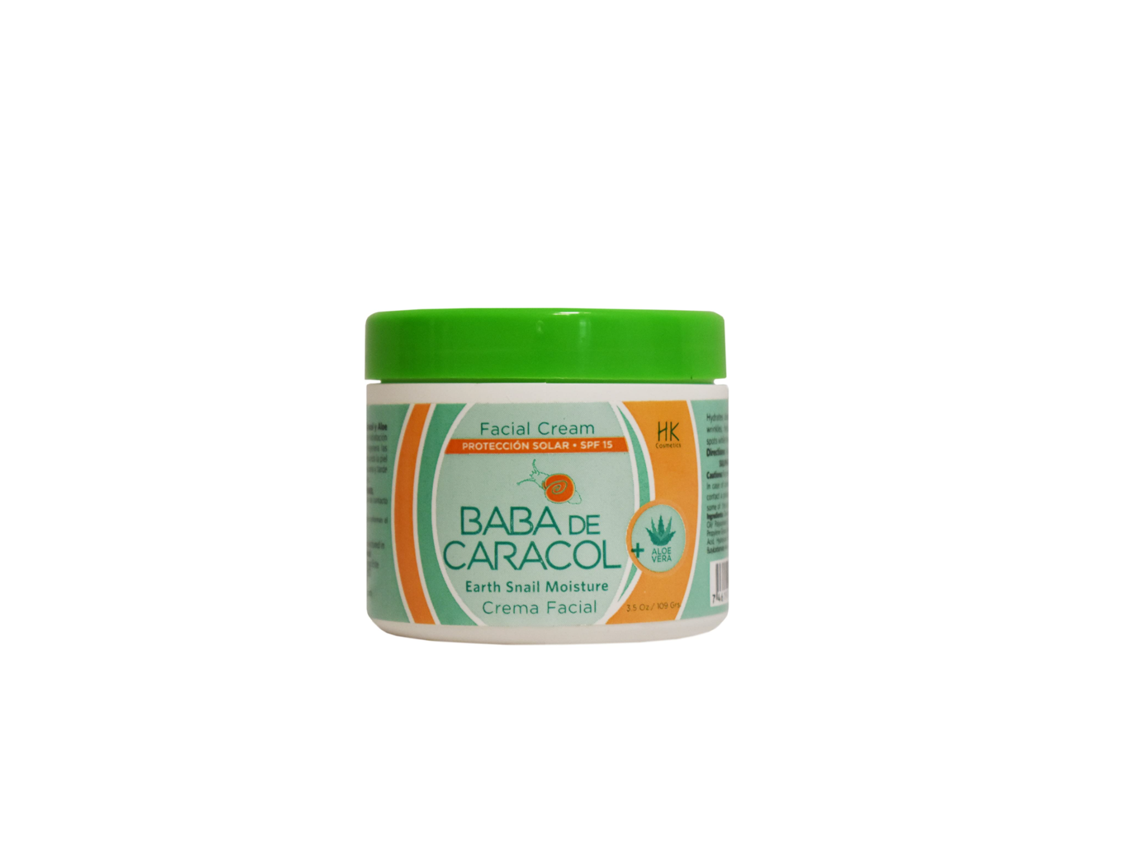Baba de Caracol Snail Slime body lotion 8 oz + 3.5 oz Facial Cream with Sun Protection Factor 15
