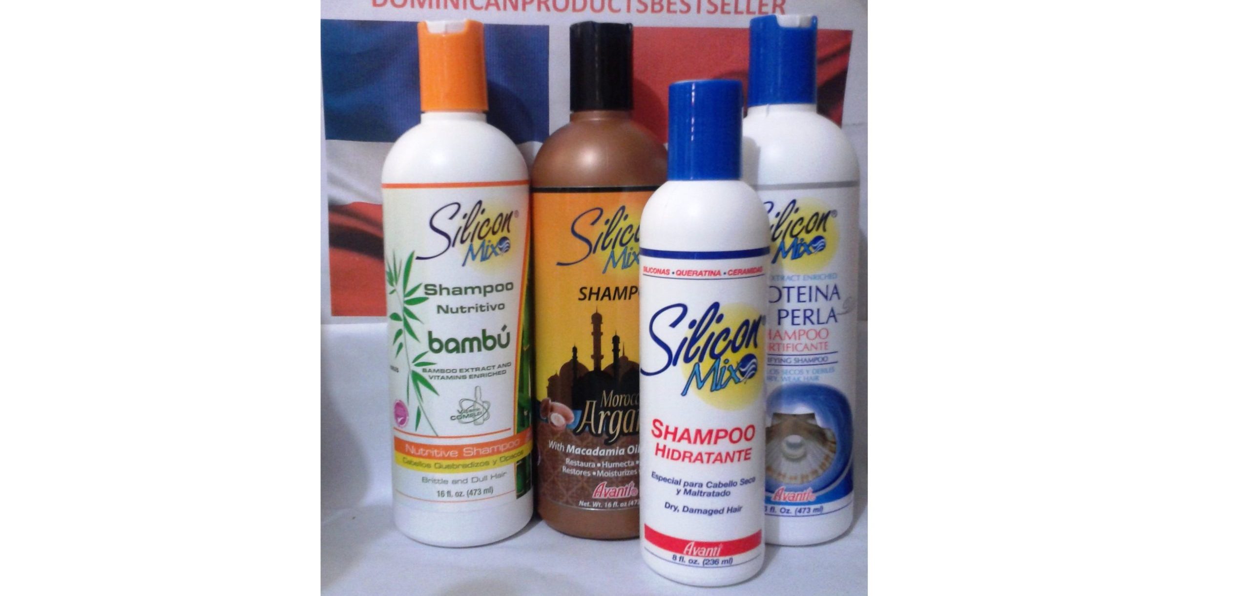 3 UNITS SILICON MIX BAMBU + PERLA + ARGAN OIL SHAMPOO 16 OZ + SILICON MIX 8 OZ