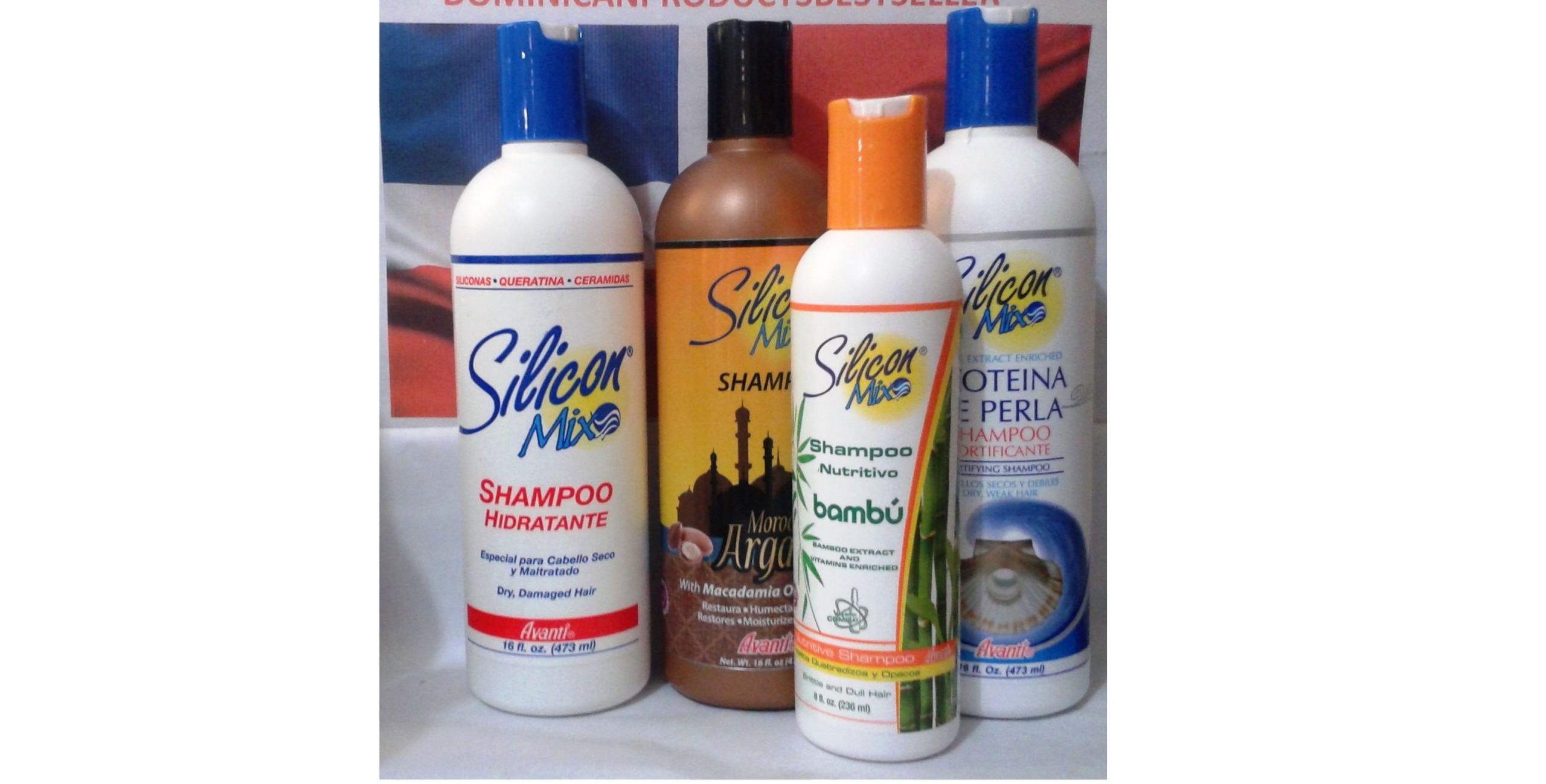 3 UNITS SILICON MIX + PERLA + ARGAN OIL SHAMPOO 16 OZ + BAMBU 8 OZ