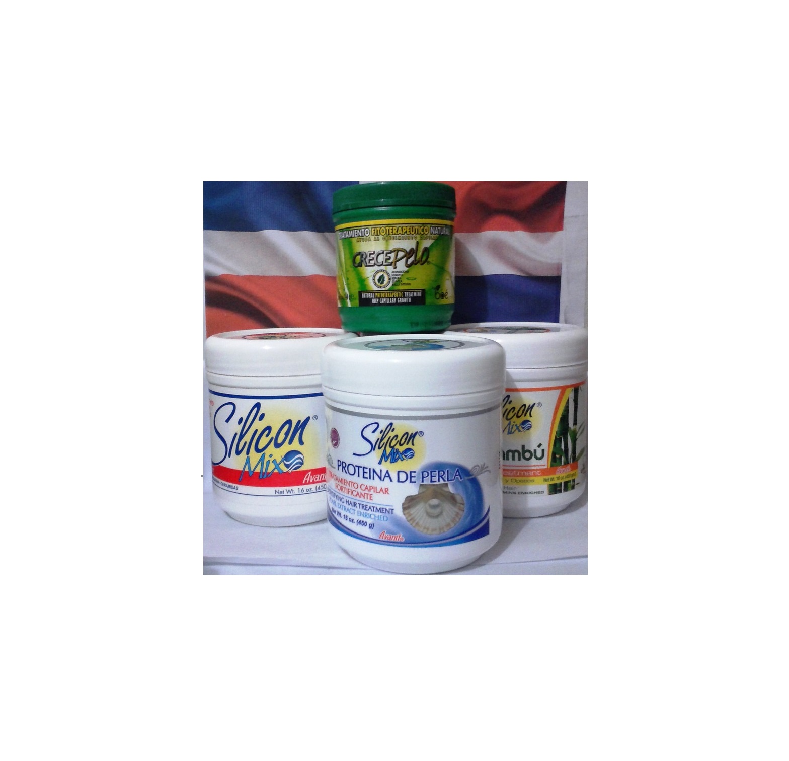 3 Units Silicon Mix + Bambu + Perla Hair Treatment 16 oz + Crece Pelo 8 oz Combo