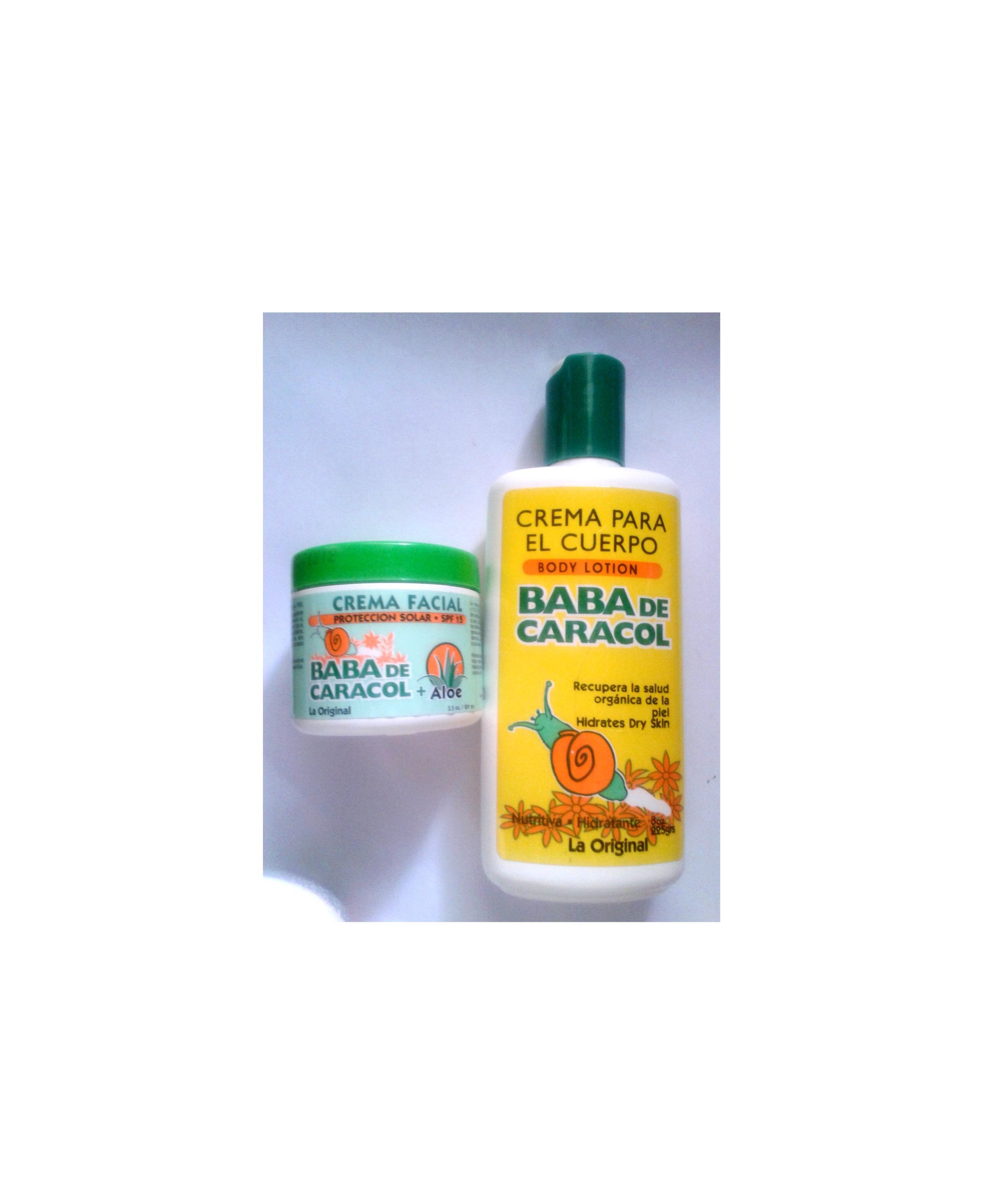 Baba de Caracol Snail Slime body lotion 8 oz + 3.5 oz Facial Cream