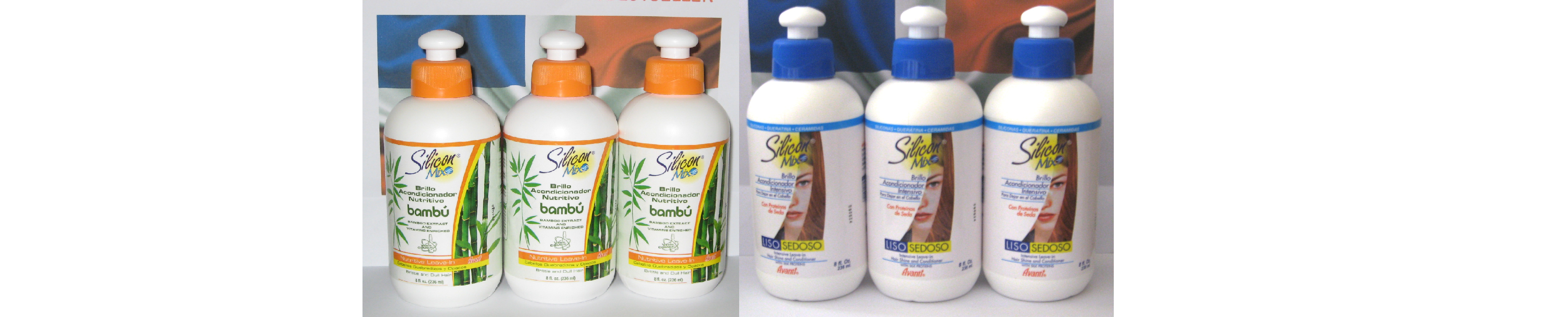 6 Units Silicon Mix Hair Leave In 8 oz 3 Traditional + 3 Bambu Combo Wholesale Hydration
