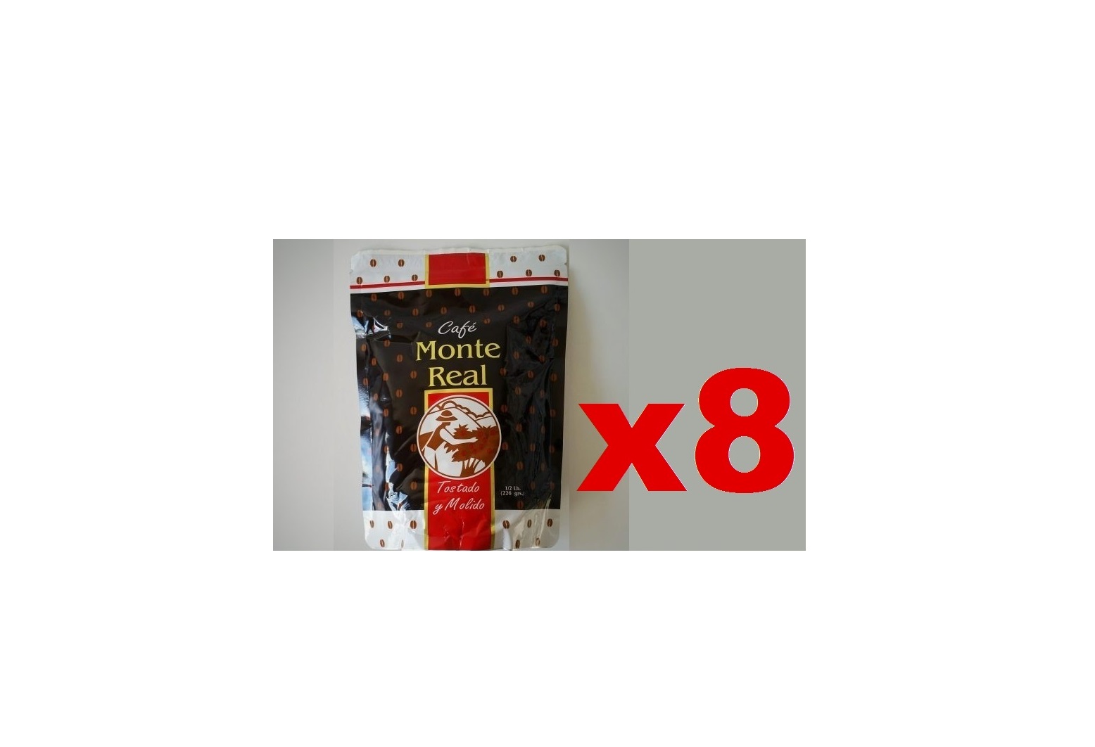 8 pound CAFE MONTE REAL ORGANIC grounded dominican coffee100% chocolate flavor