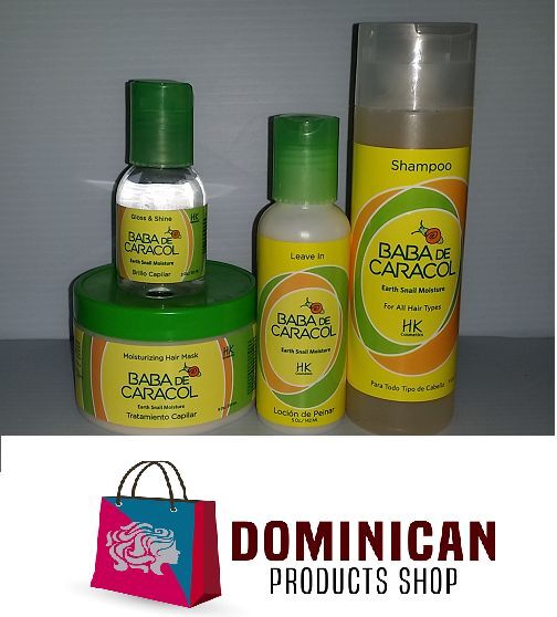 4 ITEMS HALKA BABA DE CARACOL SNAIL COMBO SHAMPOO HAIR MASK TREATMENT LEAVE IN