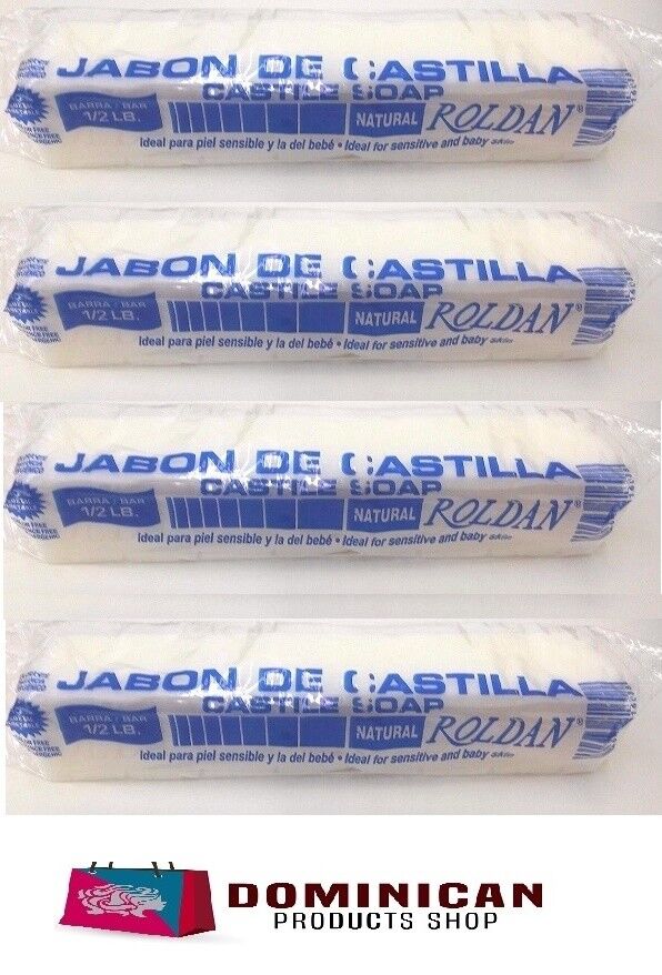 4 BAR 1/2 POUND Roldan Dominican Jabon Castilla Castile Soap sensitive baby SKIN