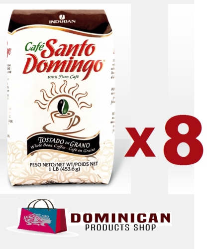 8 pound CAFE Santo Domingo toasted whole bean best Dominican coffee 100%  EUROP