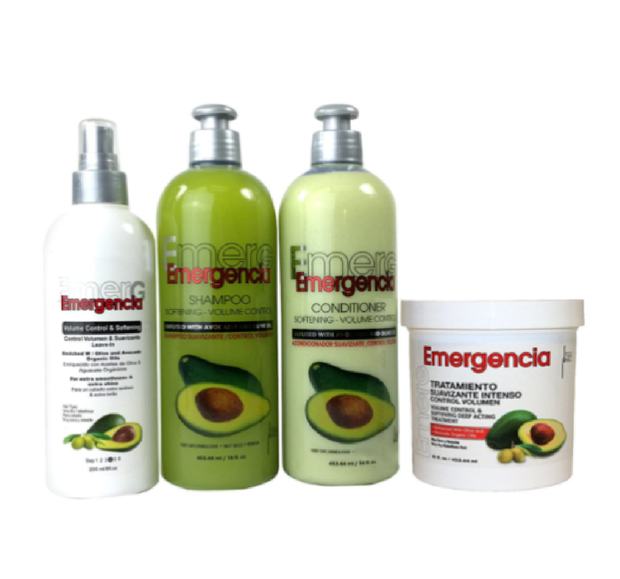 Toque Magico Emergencia conjunto 4 Pack Aguacate Shampoo, Rinse, el tratamiento, Leave-In