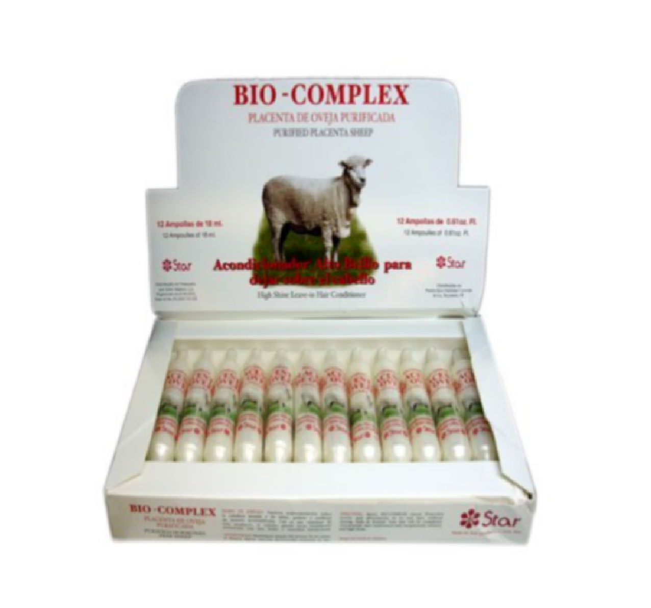 Star Bio Complejo a Oveja Placenta purificada Alto Brillo Acondicionador 12...