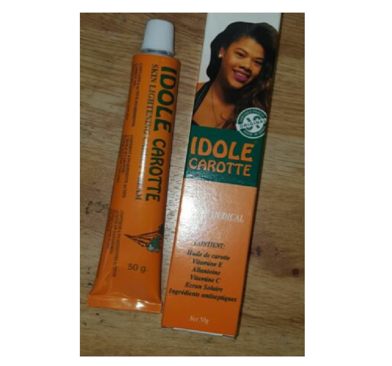 Idole zanahoria Blanqueadora Crema 50 Grs. Crema Blanqueadora Vitamina E