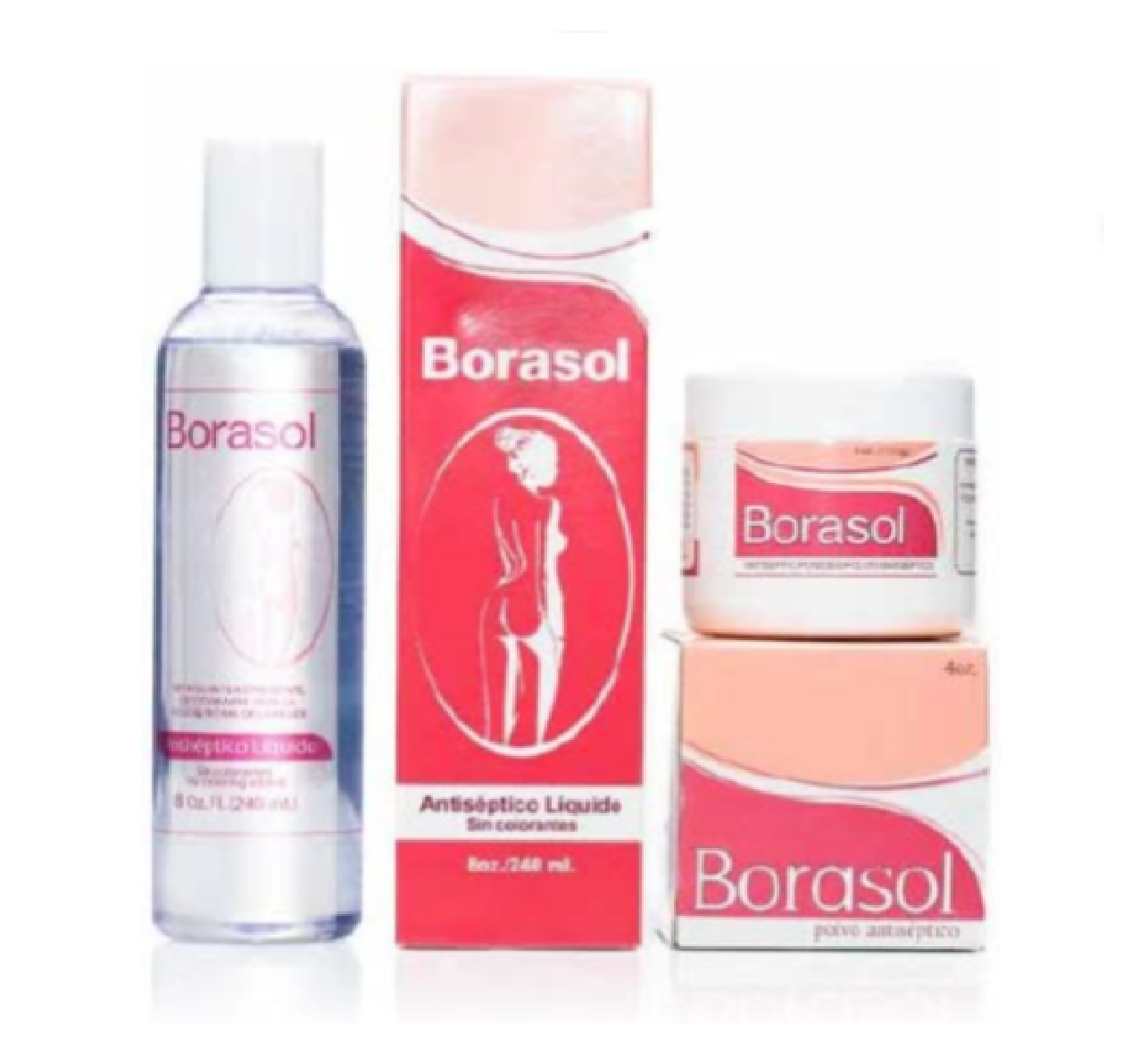 Borasol líquido antiséptico, sin colorear añadido Plus borasol Antiséptico Powder 4oz