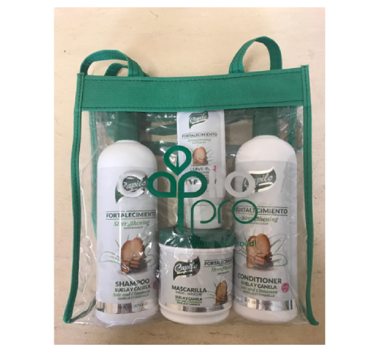 DOM Suela y canela fortalecimiento FORTALECIMIENTO CHAMPÚ ACONDICIONADOR MÁSCARA KIT