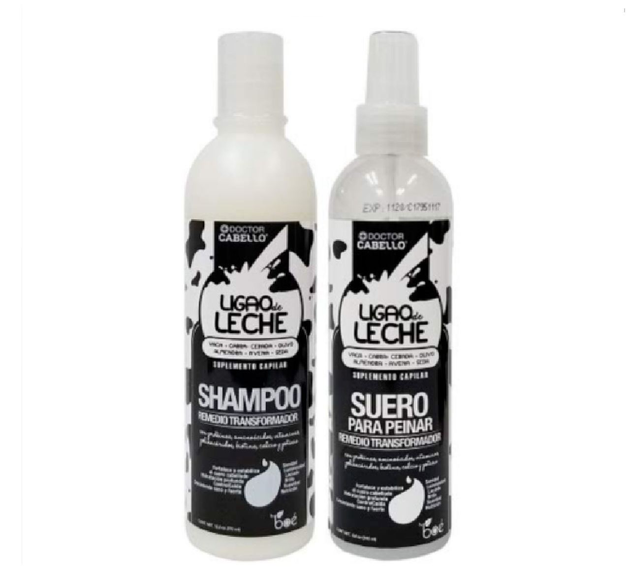 Doctor Cabello Ligao de leche Combo Set-Suero 8.6oz y champú 13.2oz