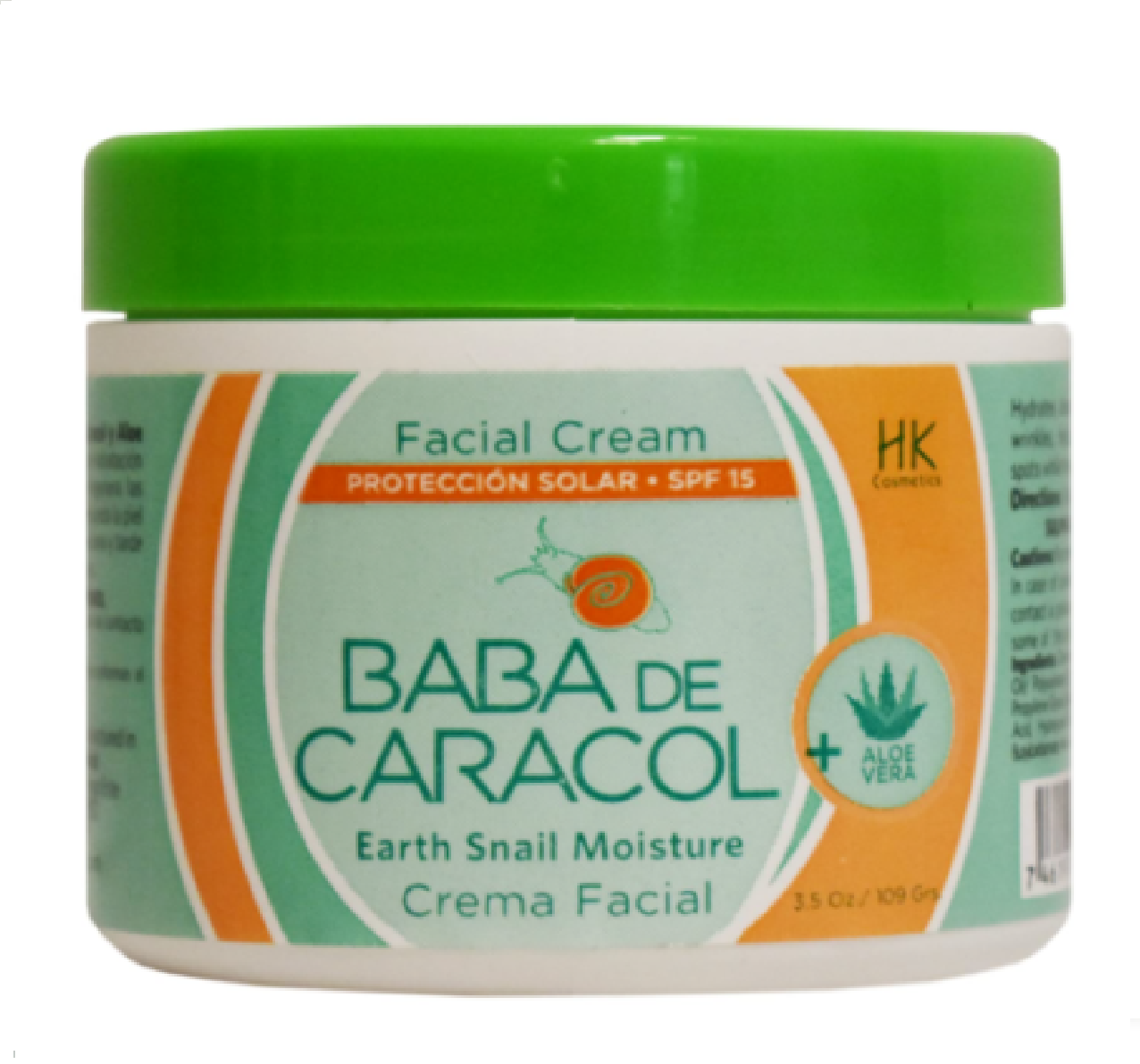 Baba De Caracol Crema Facial Hidratante Aloe Vera 3.5 OZ